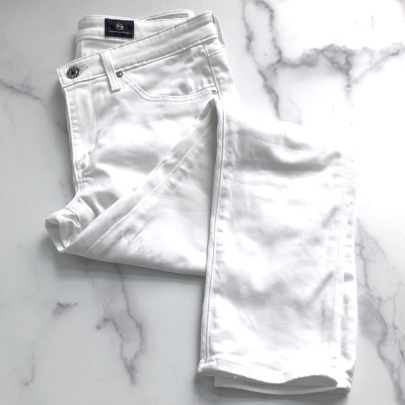 AG Adriano Goldschmied The Stilt Crop Cigarette Crop White Jeans Size 26 - Picture 10 of 13